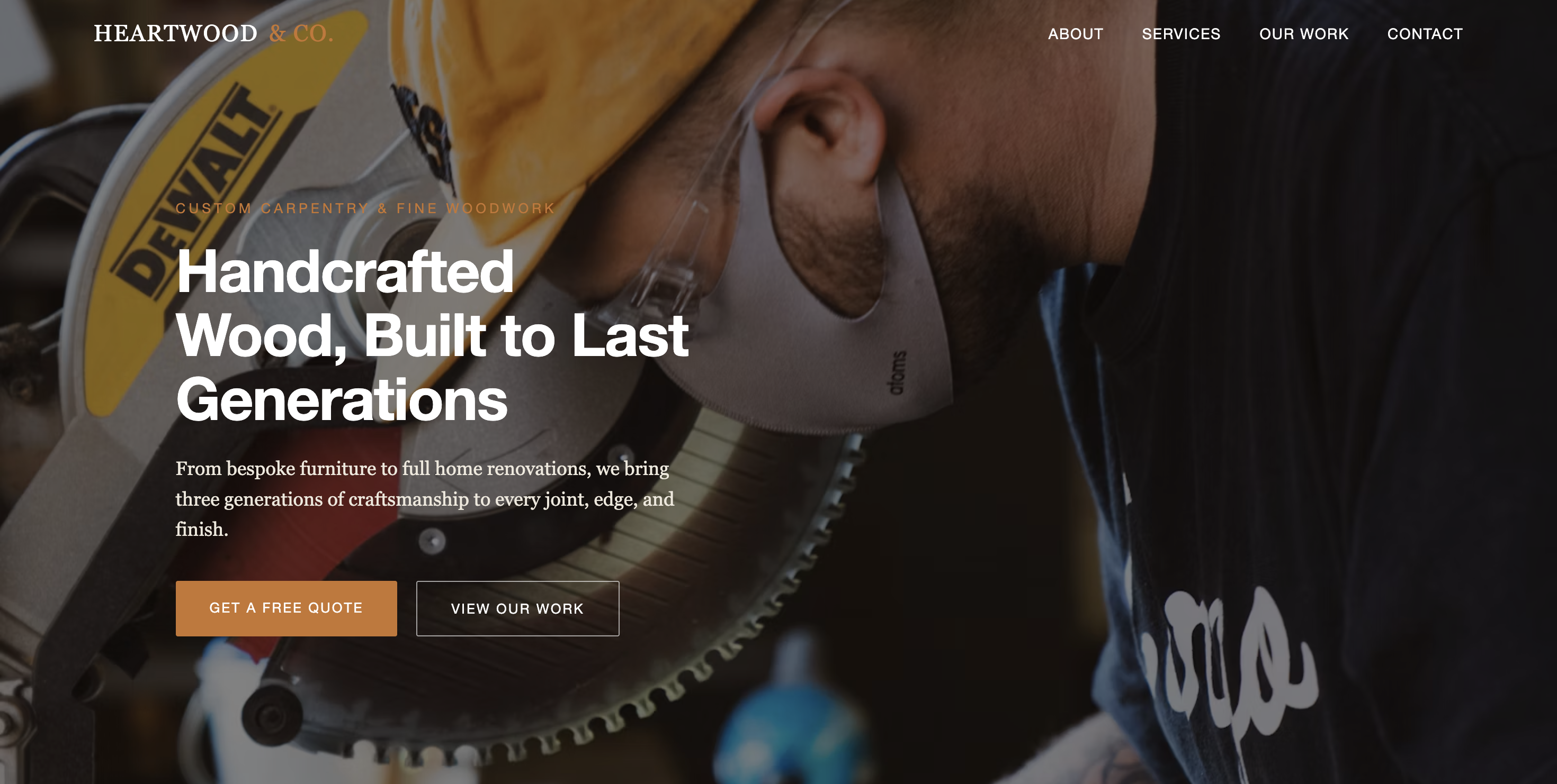 Café website design example